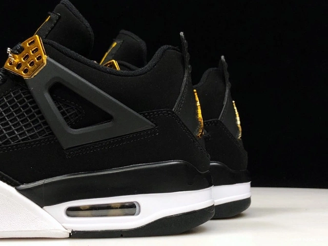 Metallic 4 Royalty 308497-032 Jordan Air Gold-White Black 0716
